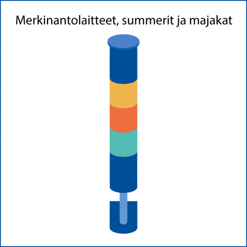Merkinantolaitteet, summerit ja majakat