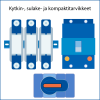 Kytkintarvikkeet, sulaketarvikkeet, kompaktitarvikkeet