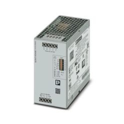 QUINT POWER -virtalähde vapaavalintaisella lähtövirralla, SFB (selective fuse breaking) -teknologialla ja NFC-liitännällä, syöttö: 3-vaiheinen, lähtö: 24 V DC/20 A.
