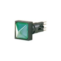 Indicator light, raised, green, +filament lamp