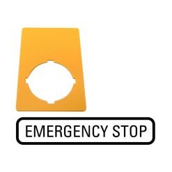 Label, emergency switching off, yellow, HxW=50x33m