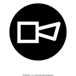 Button plate, flat black, symbol klaxon