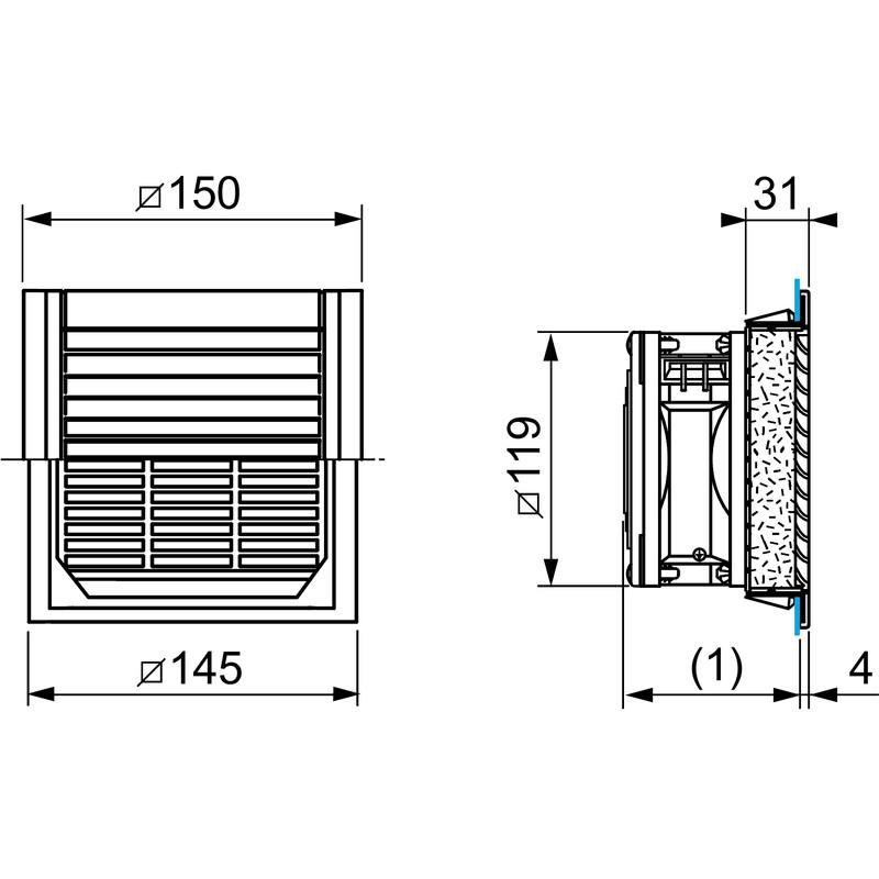 Suodatintuuletin 165m3/h 230V IP54 - Image 2