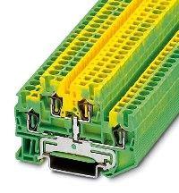 Protective conductor double-level terminal block
