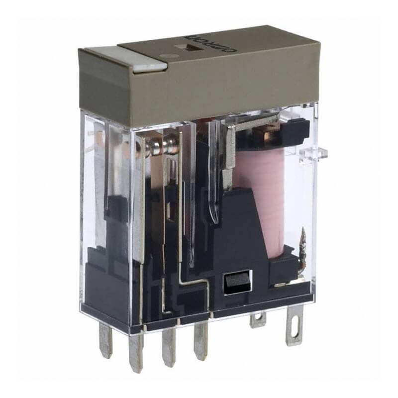 Relay, plug-in, 8-pin, DPDT, 5 A, mech & LED indicators, label facility, 230 VAC
