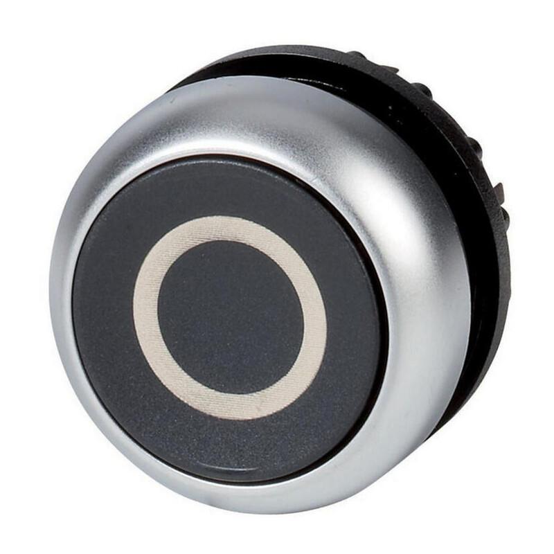 Pushbutton, RMQ-Titan, Flat, momentary, black