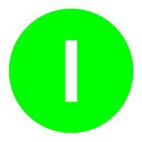 Button lens, flat green, I