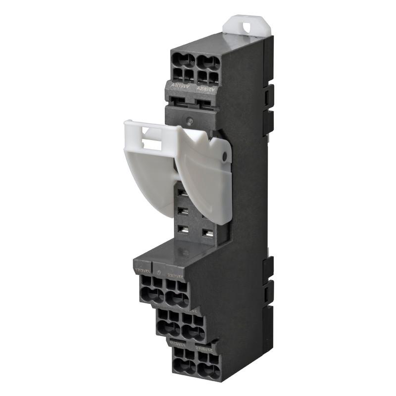 Kanta, DIN -kisko/pinta-asennus, 15,5mm 8-pin,G2RS, Push-in plus